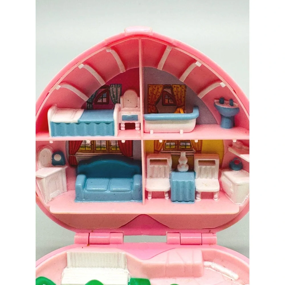Bluebird Polly Pocket Country Cottage Pink Heart Compact 1989 Vintage NO DOLLS